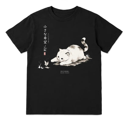 Small Hope Japanese Cat T-Shirt