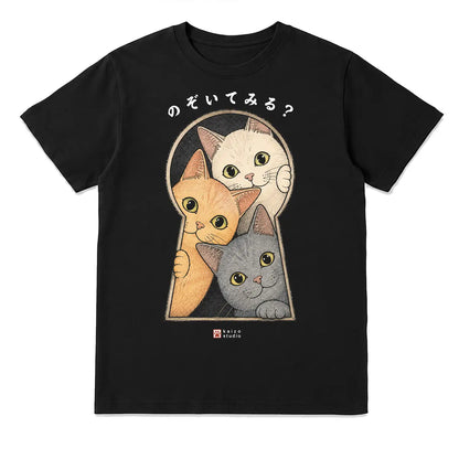 Peekaboo Cats Japanese T-Shirt