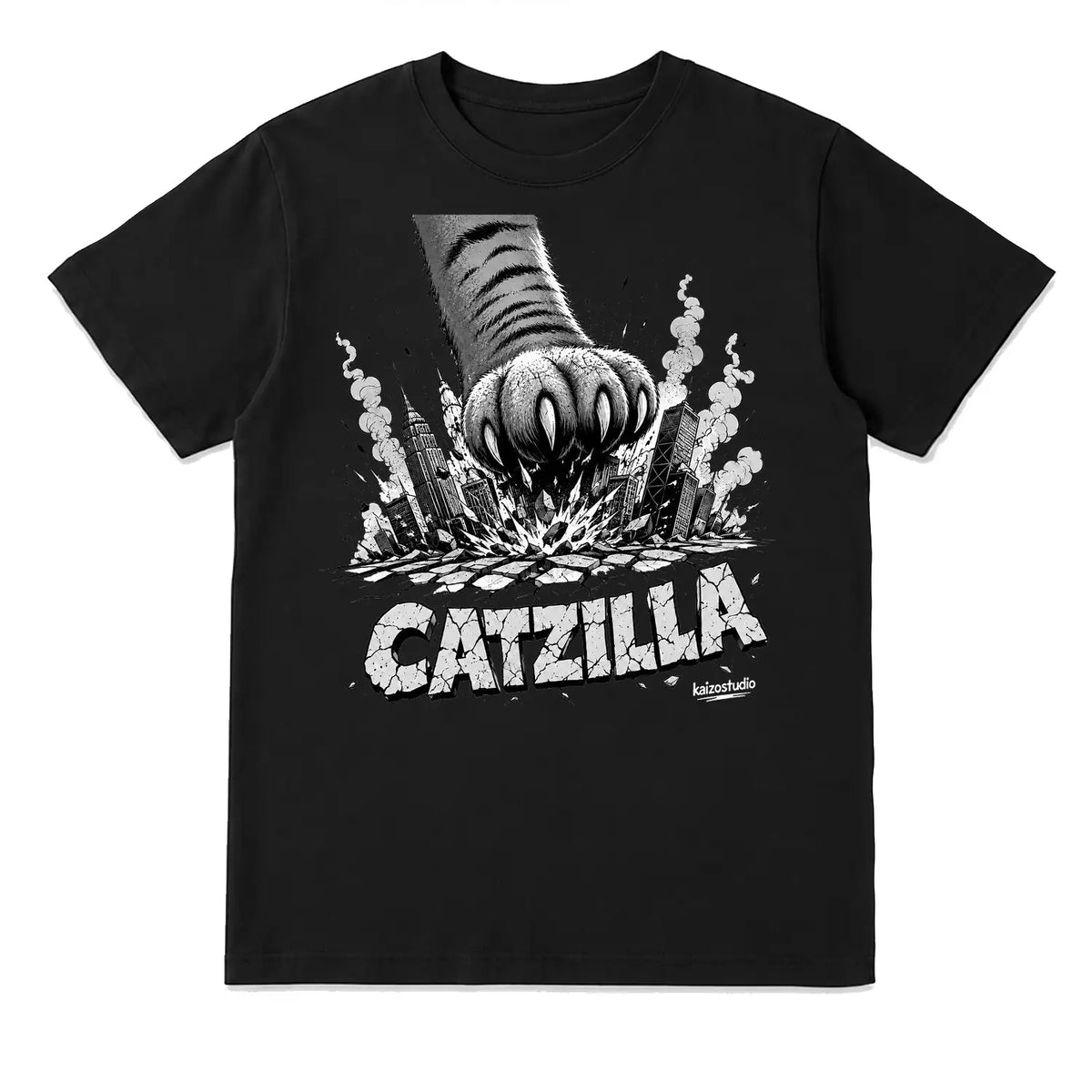 Catzilla Giant Paw Japanese Monster T-Shirt