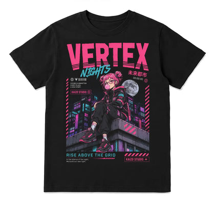Vertex Nights Cyberpunk Girl T-Shirt