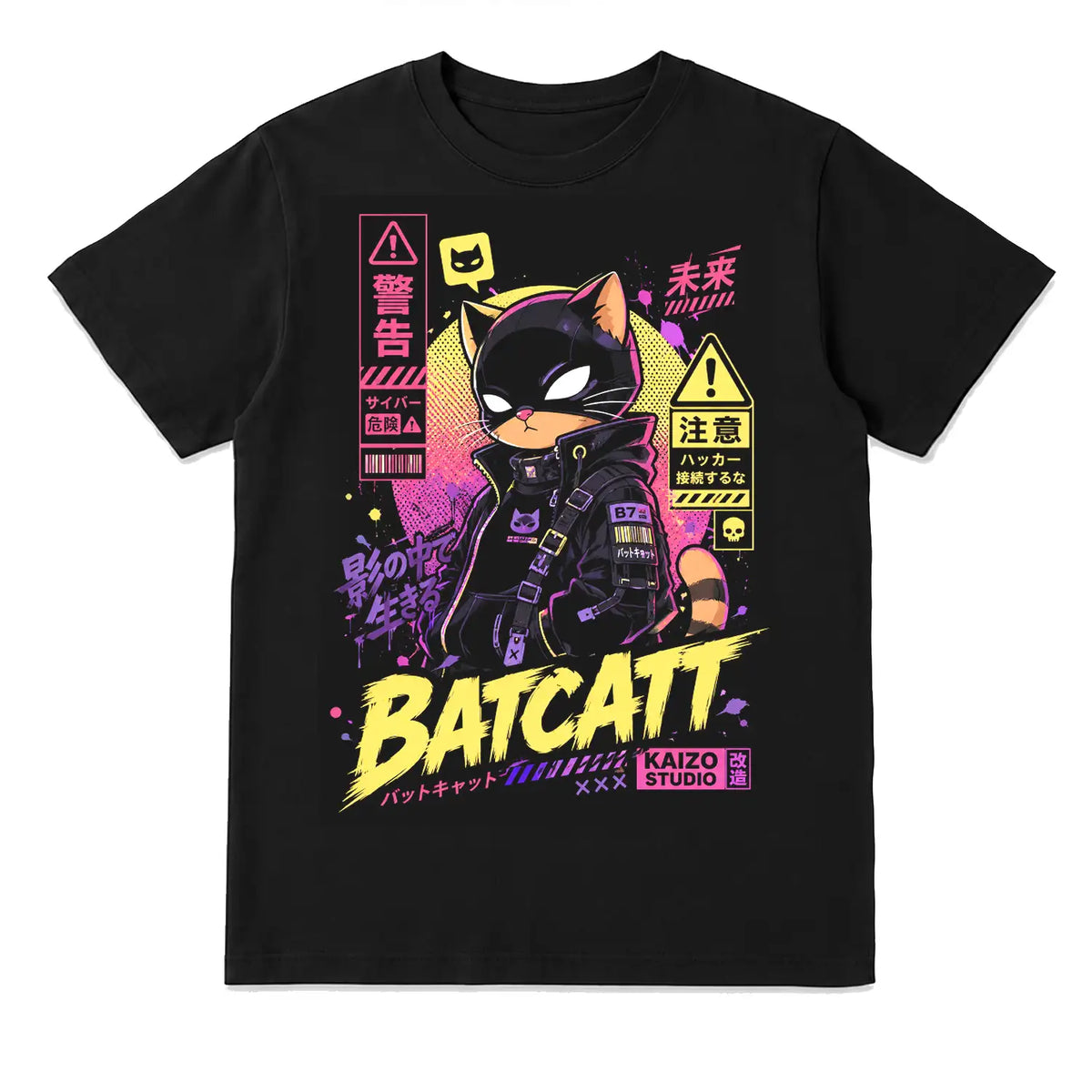 Batcat Cyberpunk Japanese T-Shirt