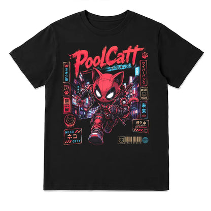Poolcat Cyberpunk Cat T-Shirt