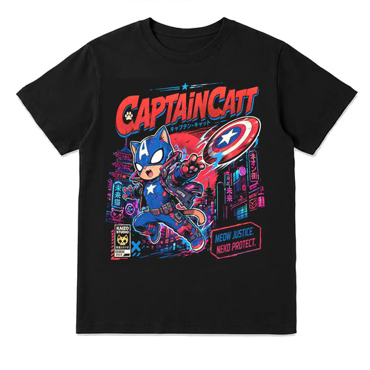 Captain Catt Neon Justice T-Shirt