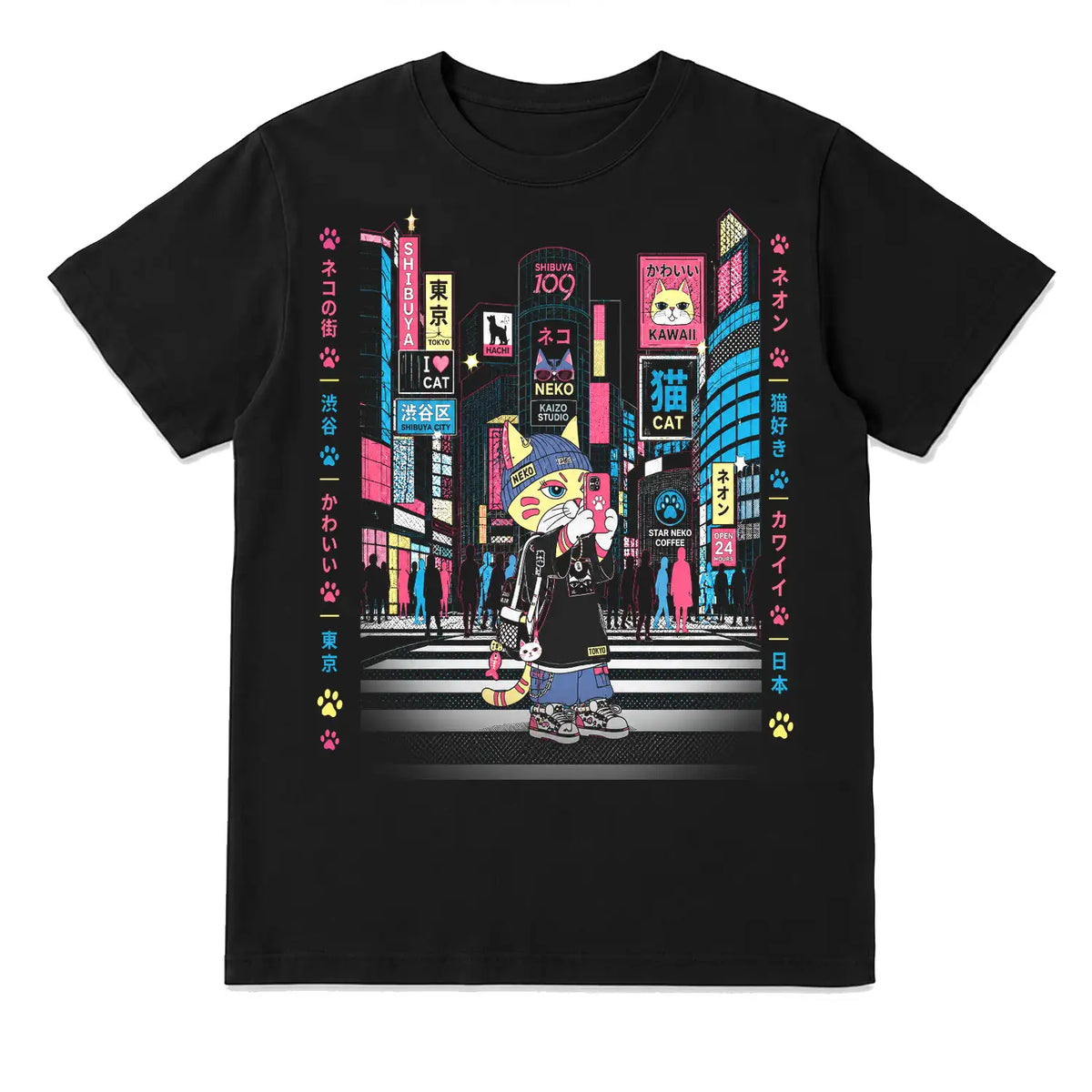Shibuya Cat Selfie T-Shirt