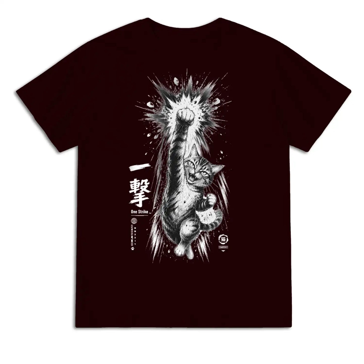 One Strike Japanese Fighting Cat T-Shirt