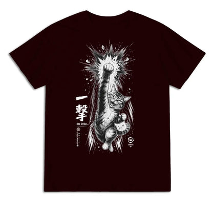 One Strike Japanese Fighting Cat T-Shirt