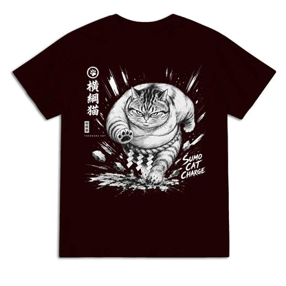 Sumo Cat Charge Japanese T-Shirt