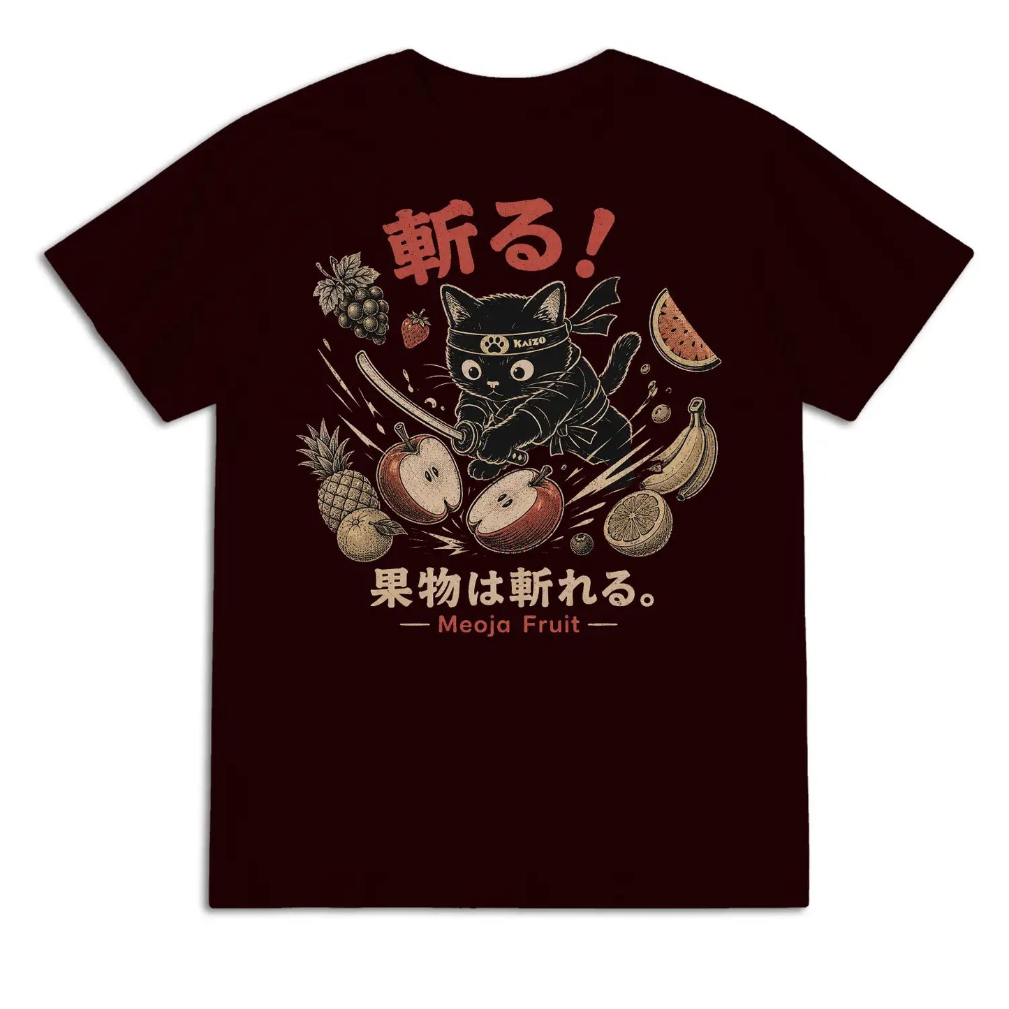 Fruit-Slicing Ninja Cat T-Shirt