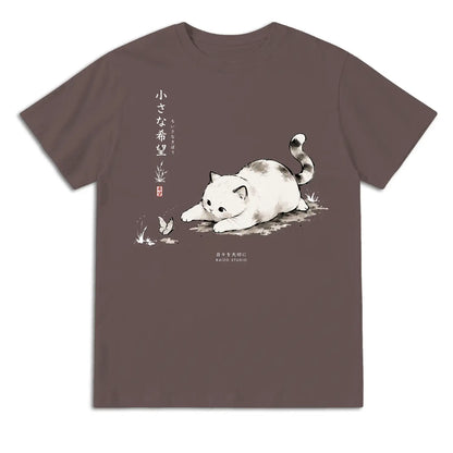Small Hope Japanese Cat T-Shirt