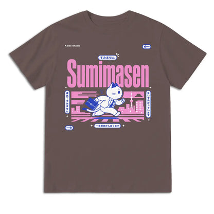 Sumimasen Running Cat Japanese T-Shirt