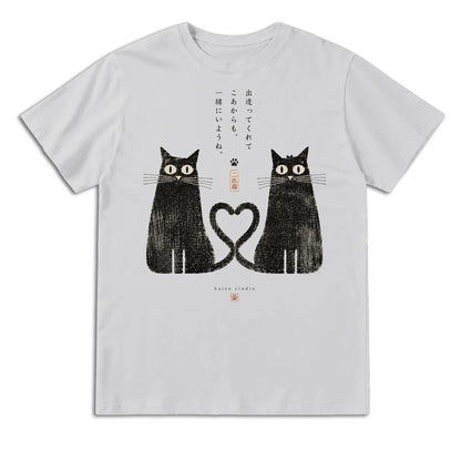 Together Forever Black Cats Japanese T-Shirt
