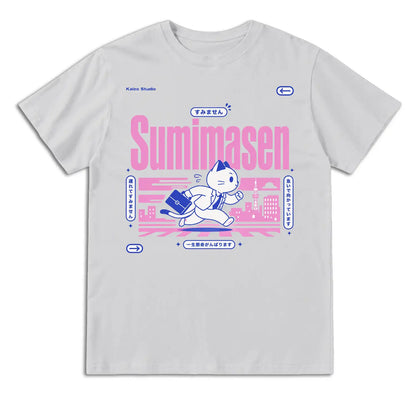 Sumimasen Running Cat Japanese T-Shirt