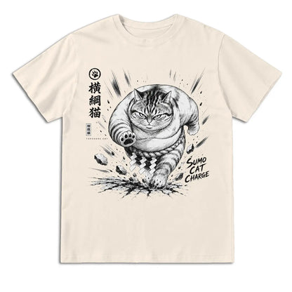 Sumo Cat Charge Japanese T-Shirt