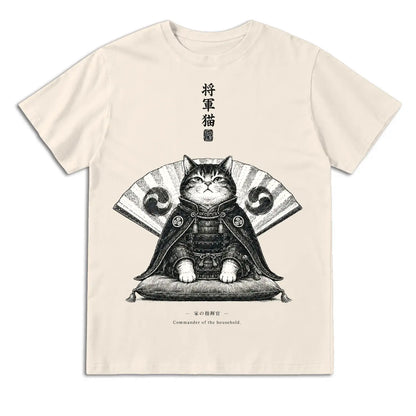 Commander of the Household Japanese Samurai Cat T-Shirt