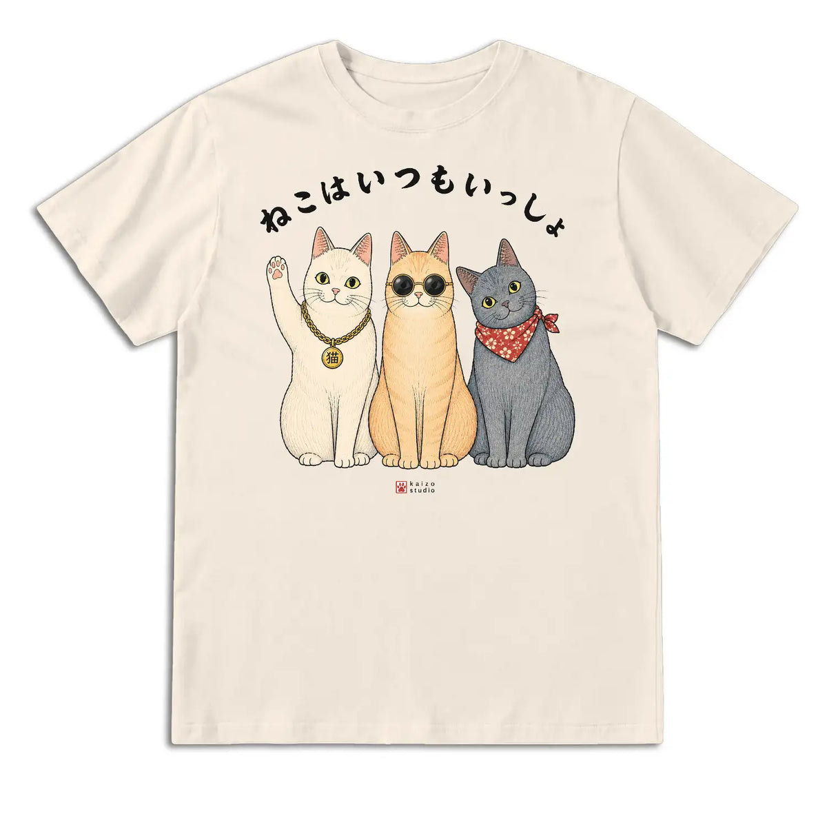 Cats Are Always Together Japanese Cat T-Shirt