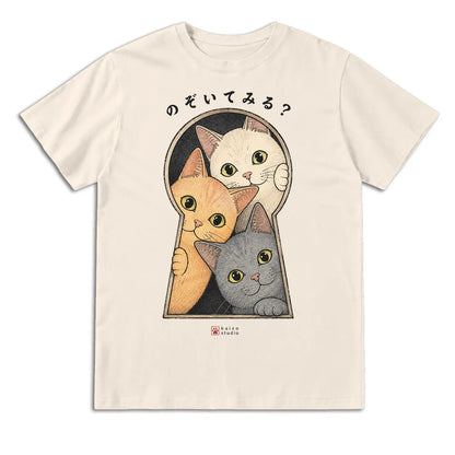 Peekaboo Cats Japanese T-Shirt