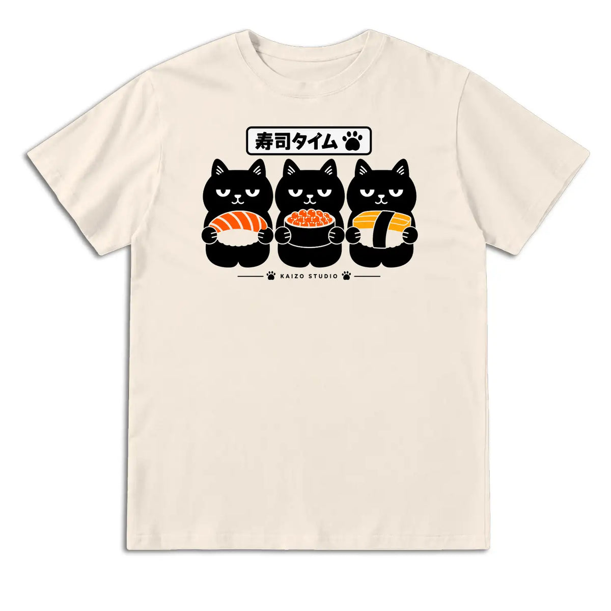 Sushi Time Black Cat T-Shirt