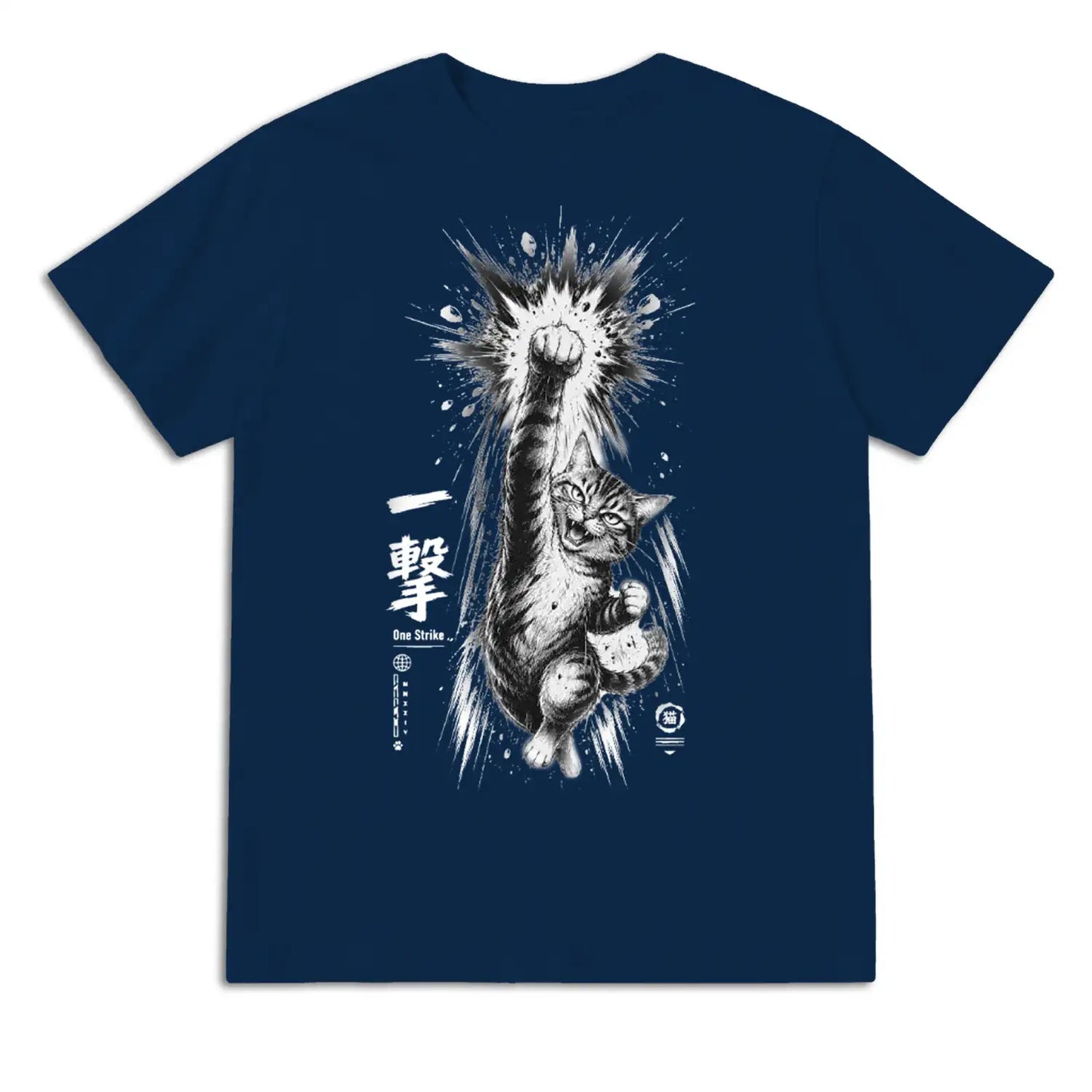 One Strike Japanese Fighting Cat T-Shirt