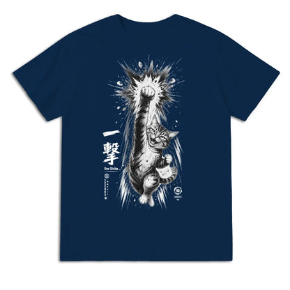 One Strike Japanese Fighting Cat T-Shirt