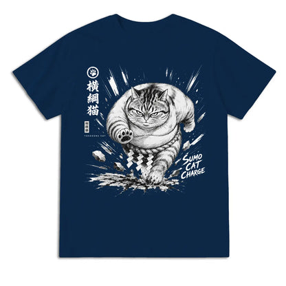Sumo Cat Charge Japanese T-Shirt