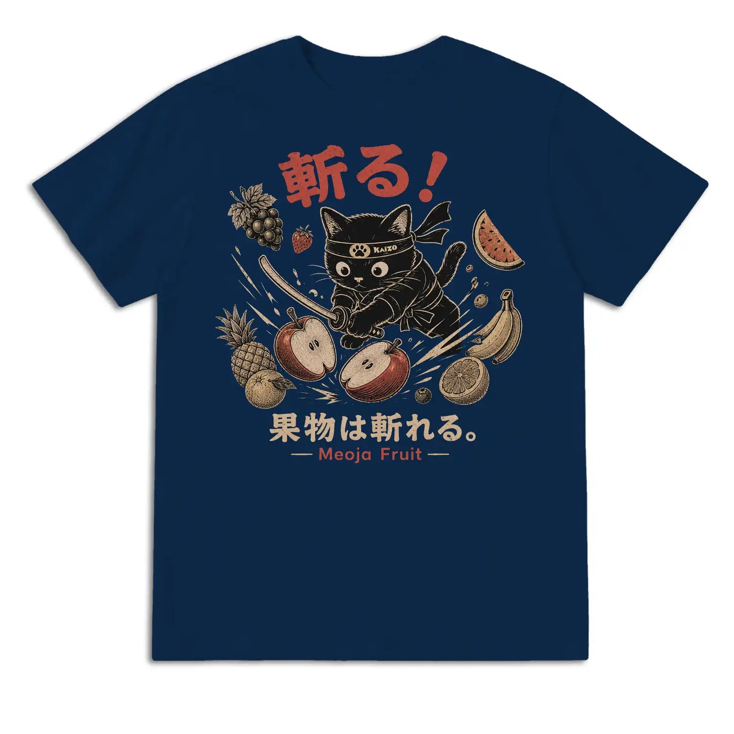 Fruit-Slicing Ninja Cat T-Shirt
