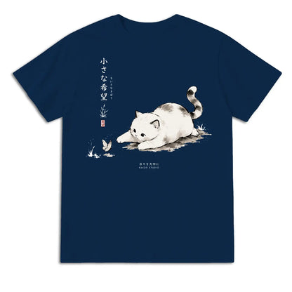 Small Hope Japanese Cat T-Shirt