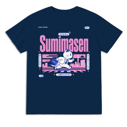Sumimasen Running Cat Japanese T-Shirt