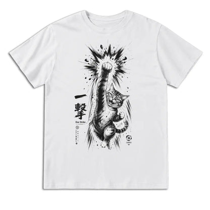 One Strike Japanese Fighting Cat T-Shirt
