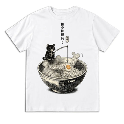 Ramen Fishing Cat Japanese T-Shirt