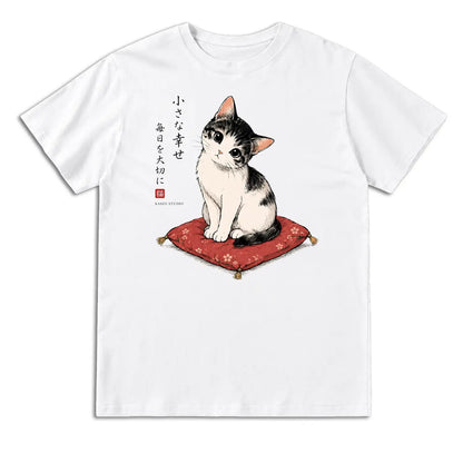 Small Happiness Japanese Cat T-Shirt
