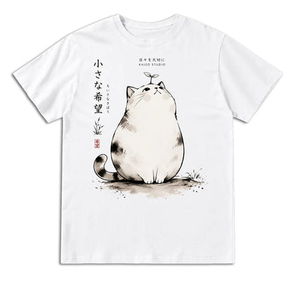 Small Hope Japanese Cat T-Shirt