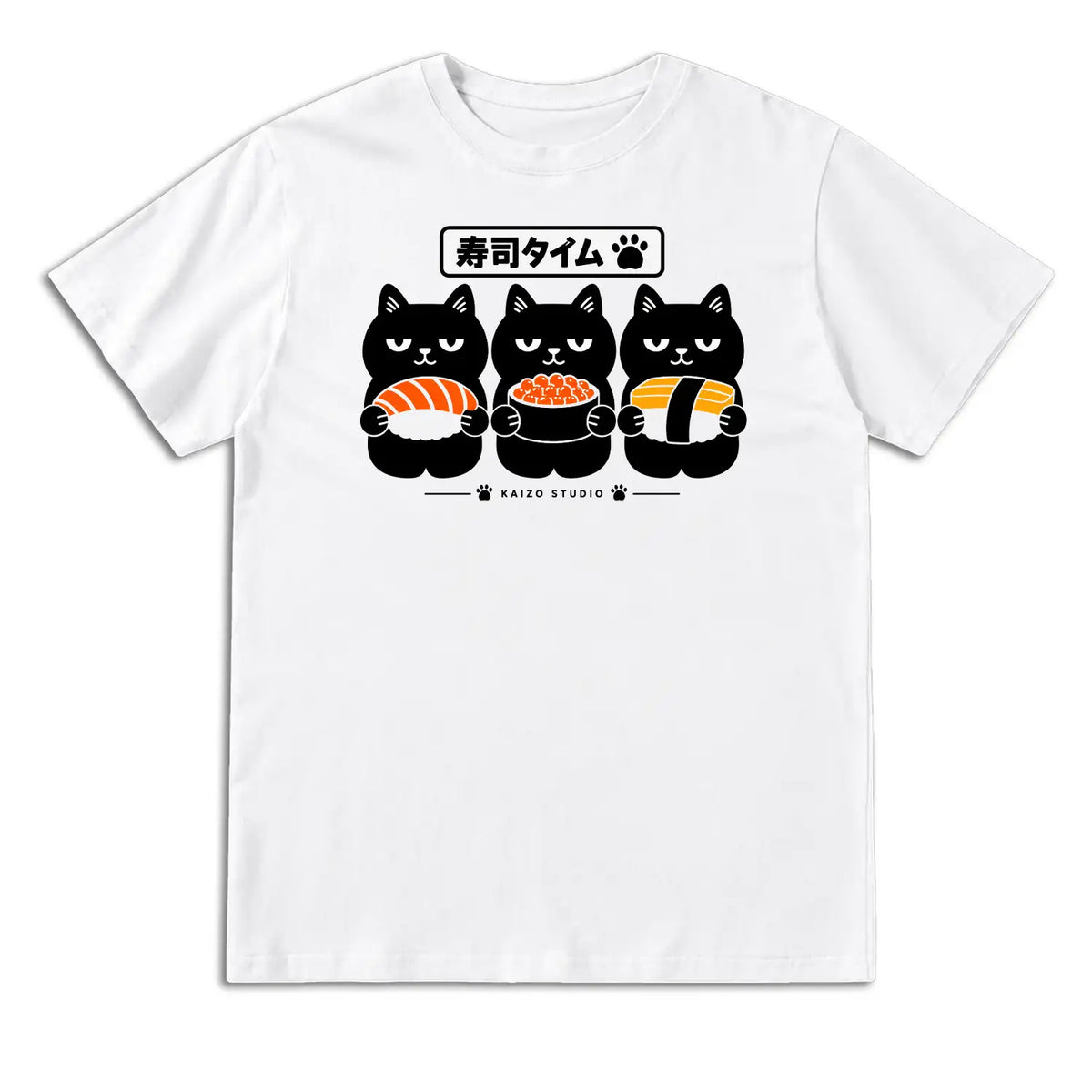 Sushi Time Black Cat T-Shirt