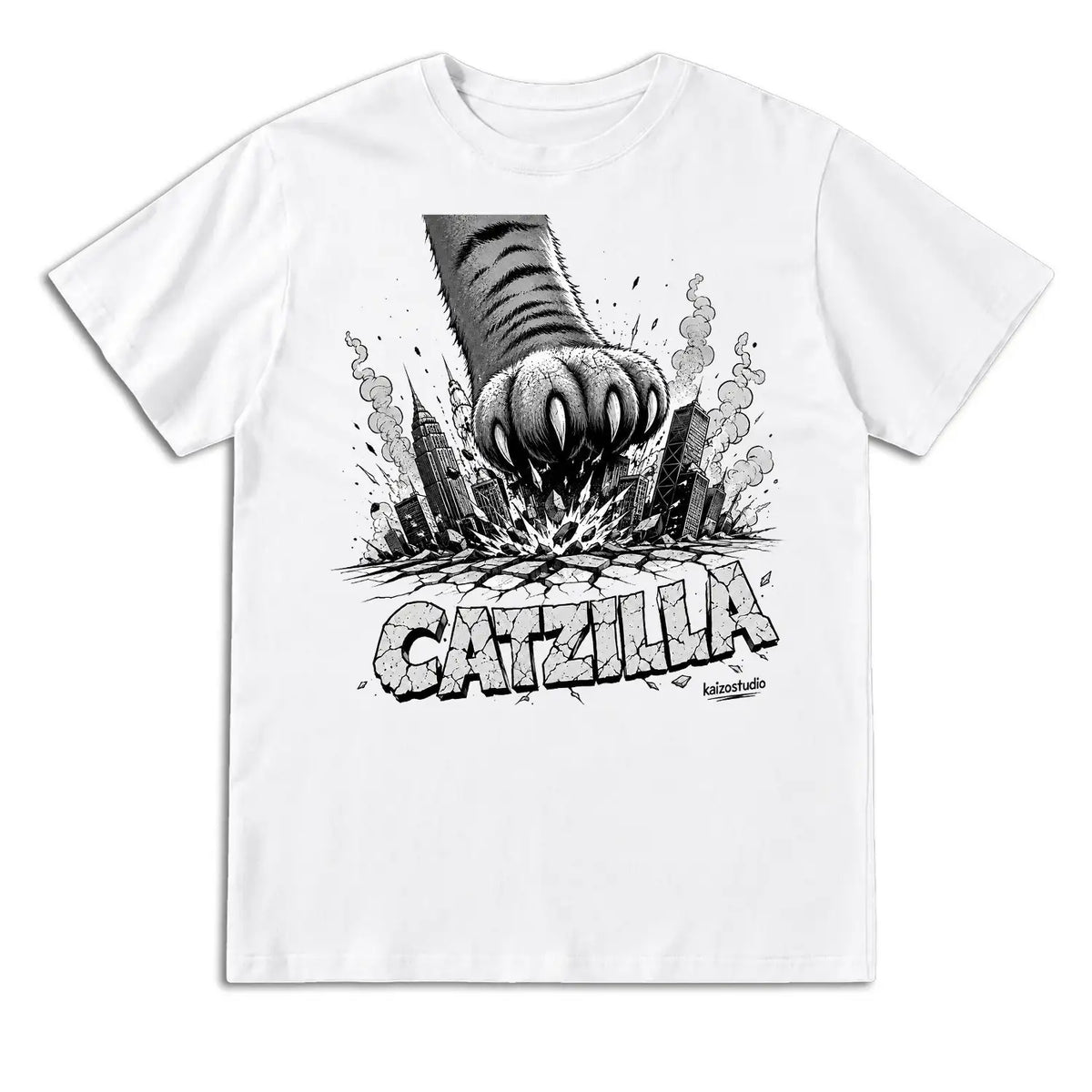 Catzilla Giant Paw Japanese Monster T-Shirt